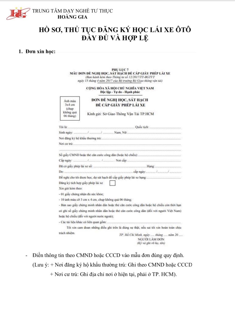 Hướng dẫn đăng ký học lái xe ô tô