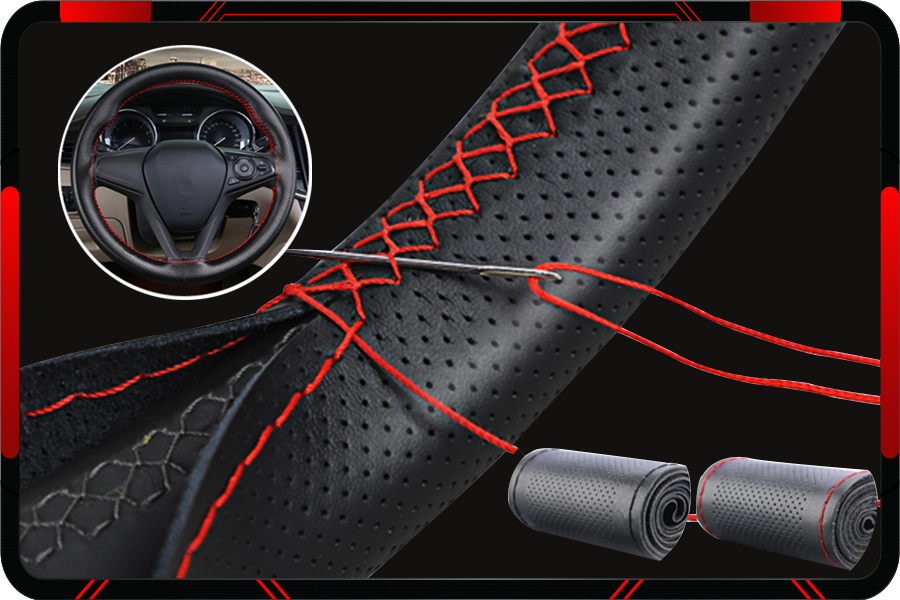 Khâu da vô lăng ô tô bọc da vô lăng xe ô tô