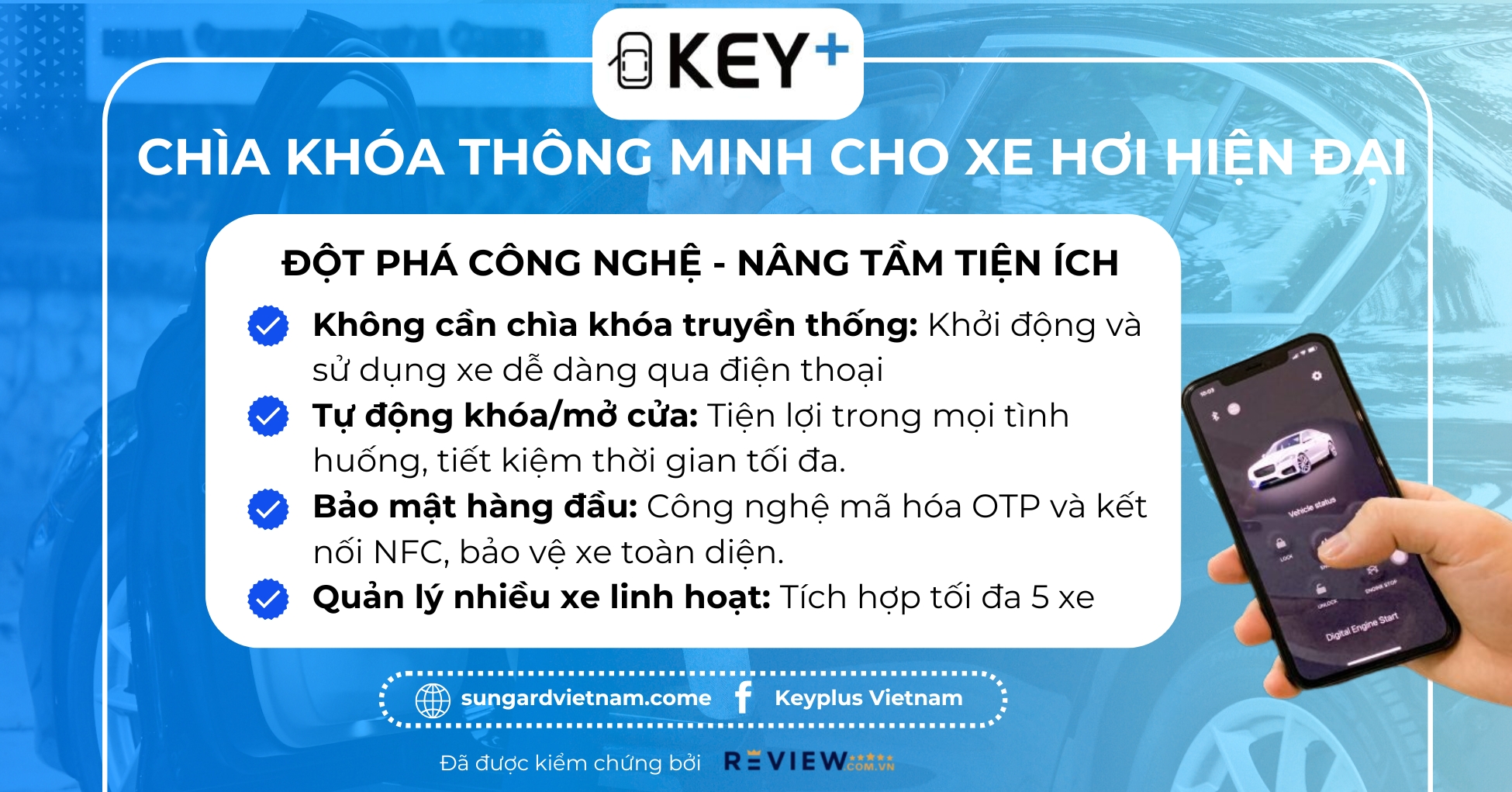 Top các loại chìa khóa ô tô dùng khóa bằng điện thoại thông minh tốt nhất